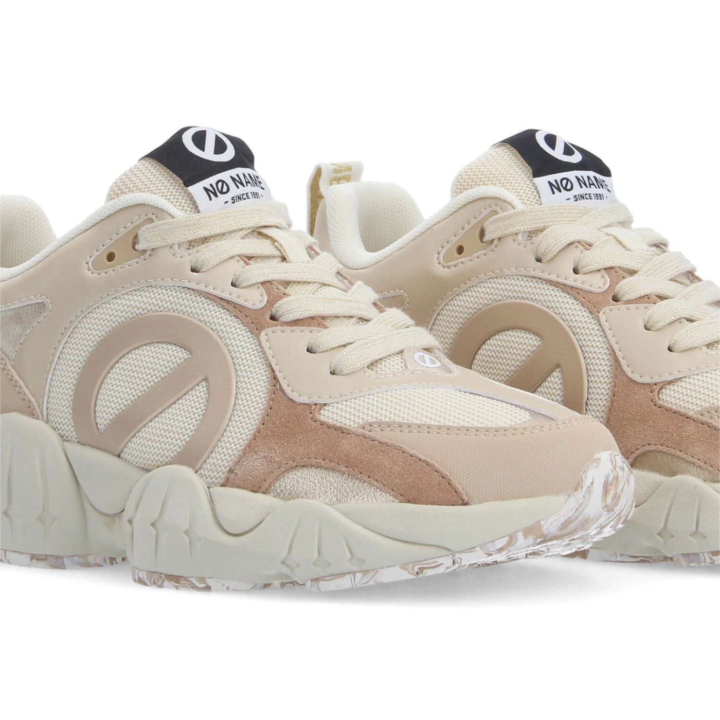 KRAZEE RUNNER W - KNIT/STAMP/NACR - BLANC CASSE/ROSE CLAIR